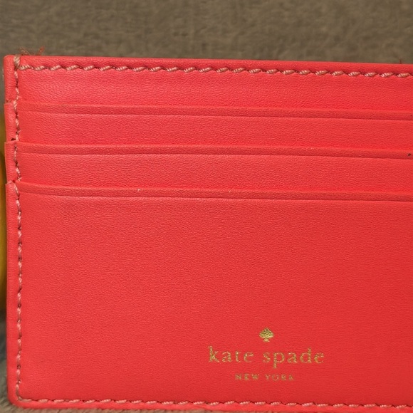 ♠️KATE SPADE♠️Flamingo(Pink/Salmon)Wellesley Graham Cardholder/EUC - Picture 6 of 7